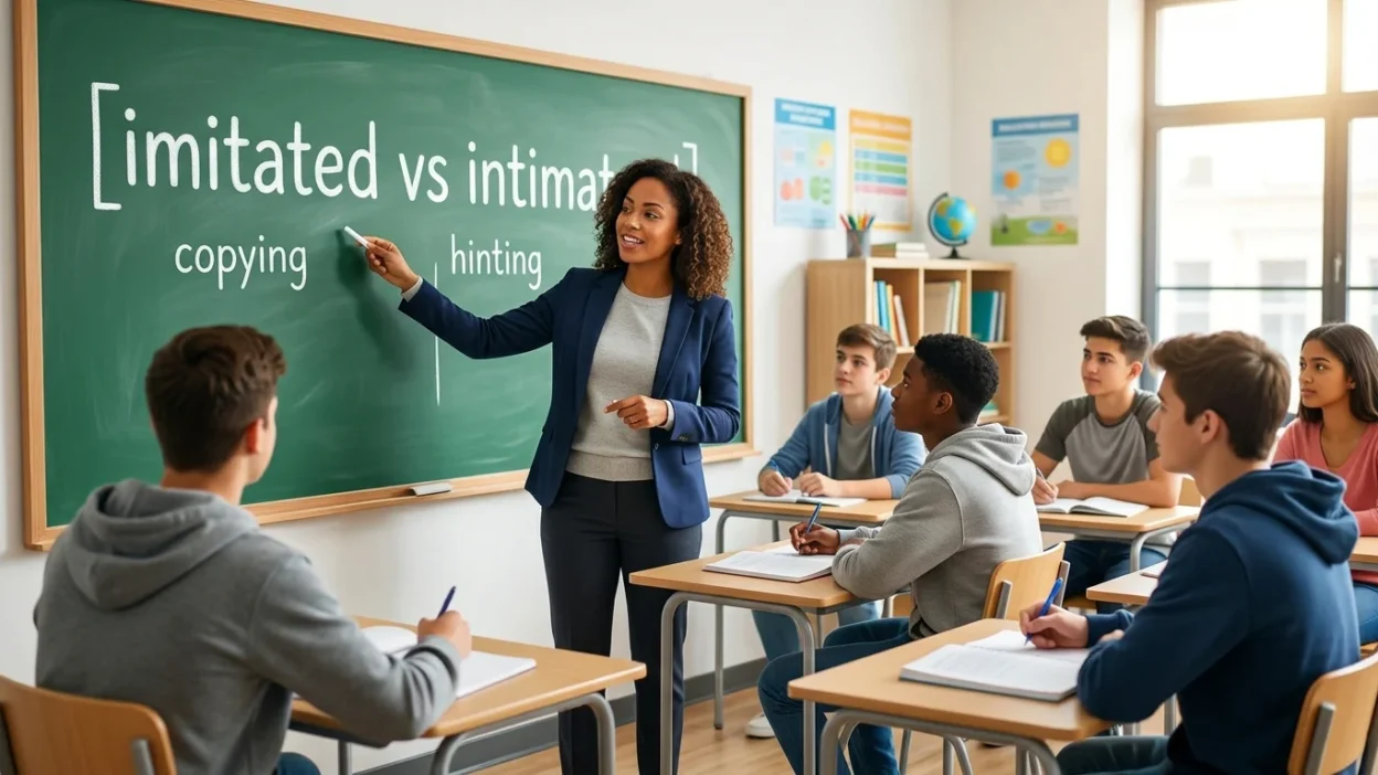 imitated vs intimated