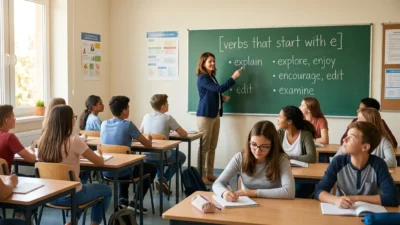 verbs that start with e