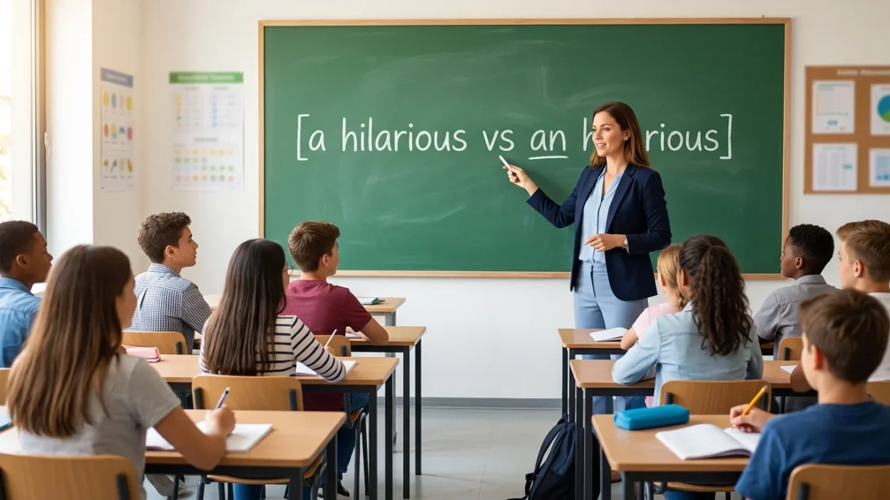 a hilarious vs an hilarious