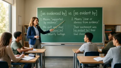 as evidenced by vs as evident by